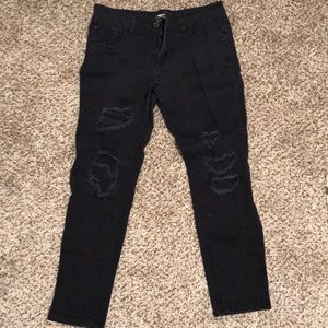 Refuge brand distressed black skinny jeans
